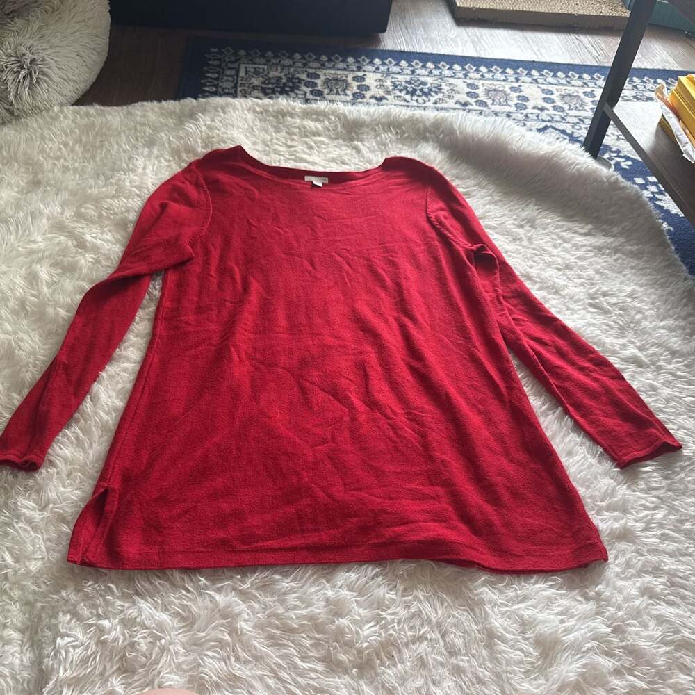 J.‎ Jill Long Tunic Red Sweater Medium